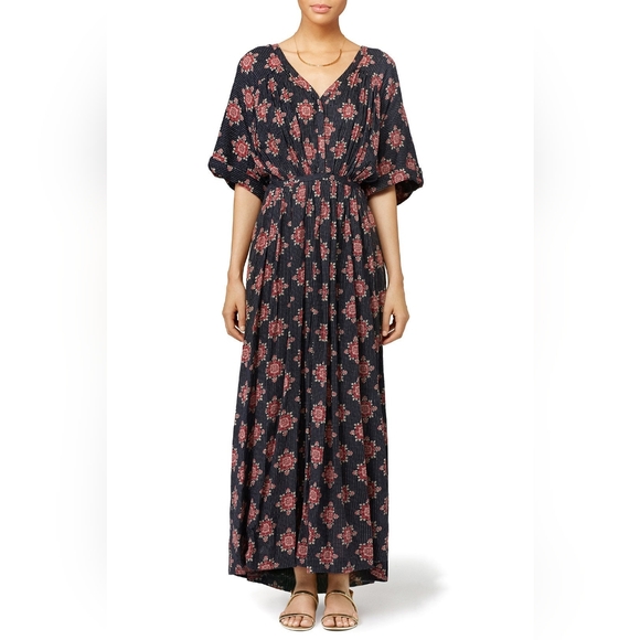 Free People - Navy Floral Maxi Dress - Picture 1 of 6